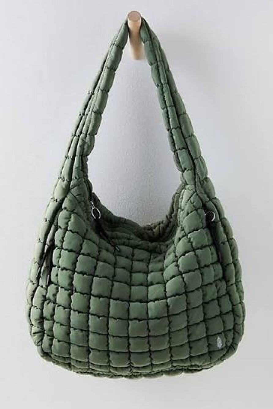 free people Quilted Carryall Bag green
